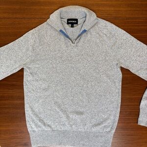 Bonobos Heather Gray Slim Quarter-Zip Sweater